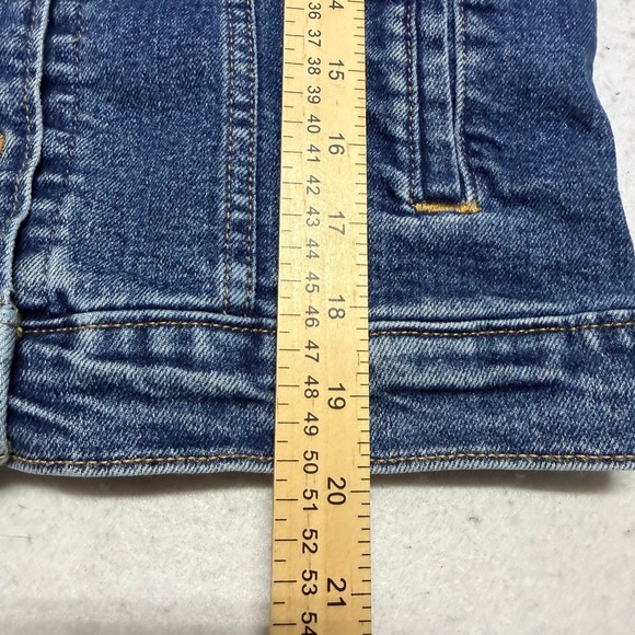 Levi Denim Trucker Jacket Hoodie Gray Sweatshirt Sleeves Women's Small Classic - Picture 14 of 16